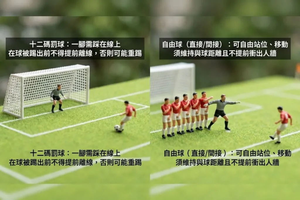 足球罰球規則:守門員規則差異